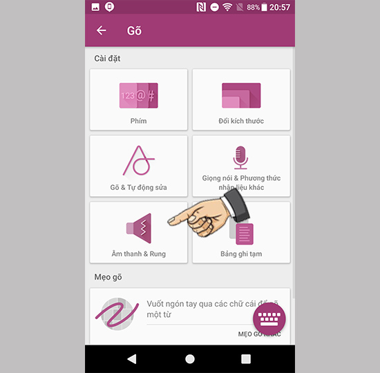 Vào âm thanh và rung